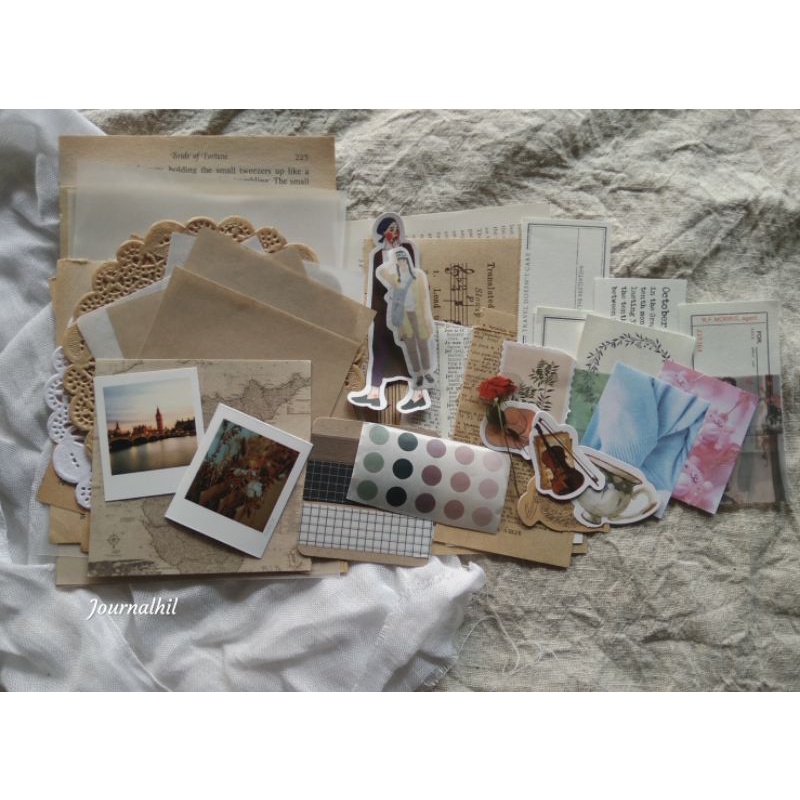 

70 pcs journaling journal kit vintage aesthetic