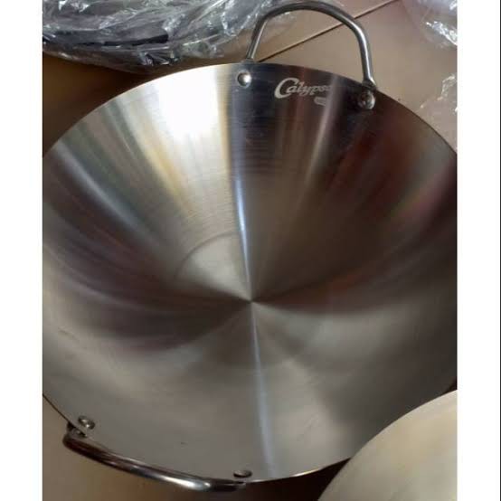 UK 32cm Calypso Wajan Kuali Penggorengan Stainless Steel Ukuran 32cm / Wok / Wajan Kuping