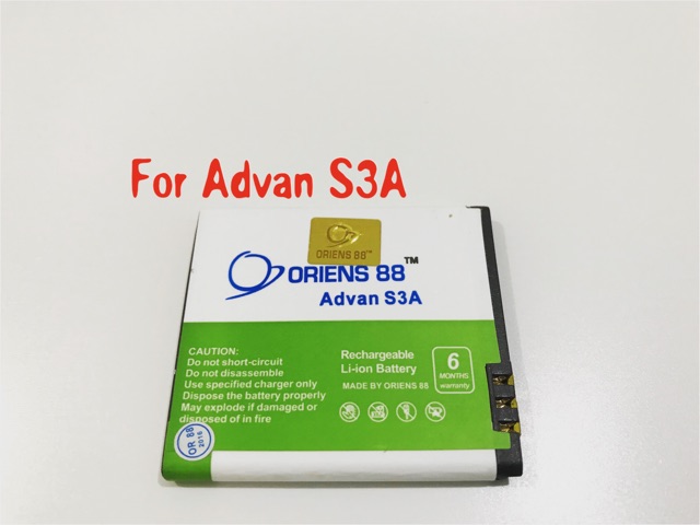 (P) Baterai batre battery Advan S3A double power/IC ORIENS88