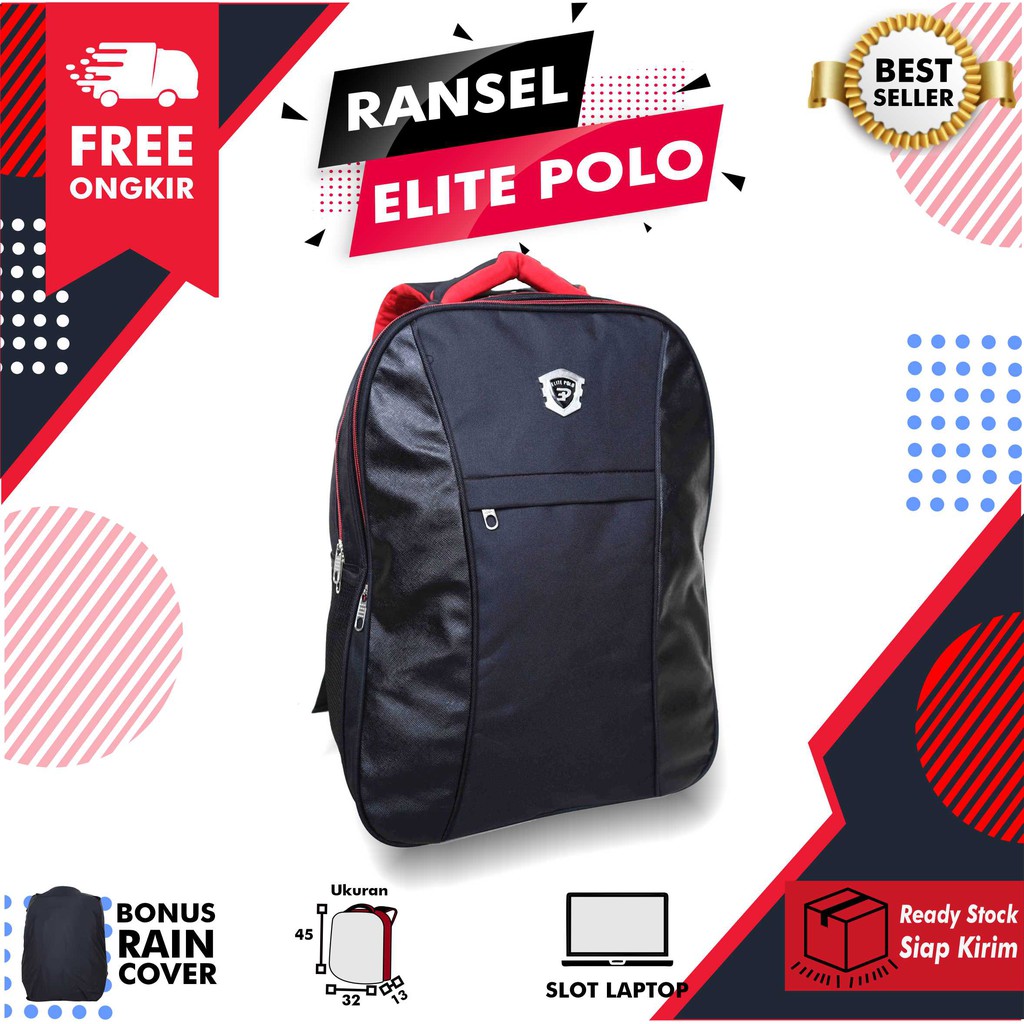 Ransel Polo Pria Wanita Tas Sekolah Murah SMP SMA Kuliah Cewe Cowo Backpack Laptop Kerja Kuat Awet