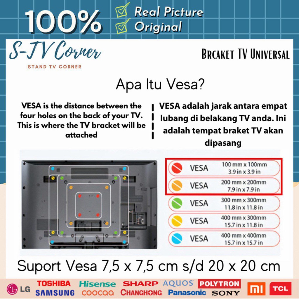 Bracket tv SUPER TEBAL LED LCD 43 42 40 32 24 21 17 14 10 inch Waterpass Up and down