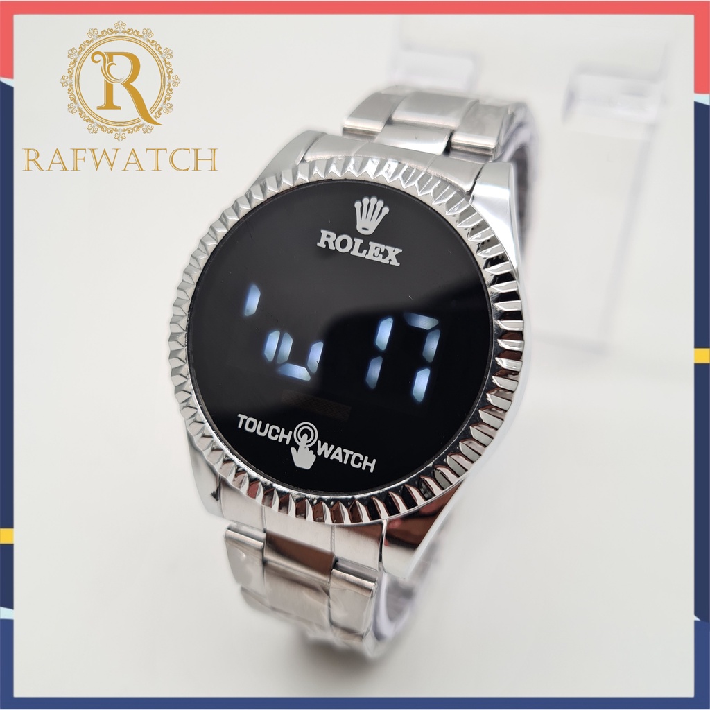 JAM TANGAN DIGITAL PRIA WANITA UNISEX ROLEX DIGITAL TOUCH SCREEN LED SPORT TANGGAL STAINLESS STEEL