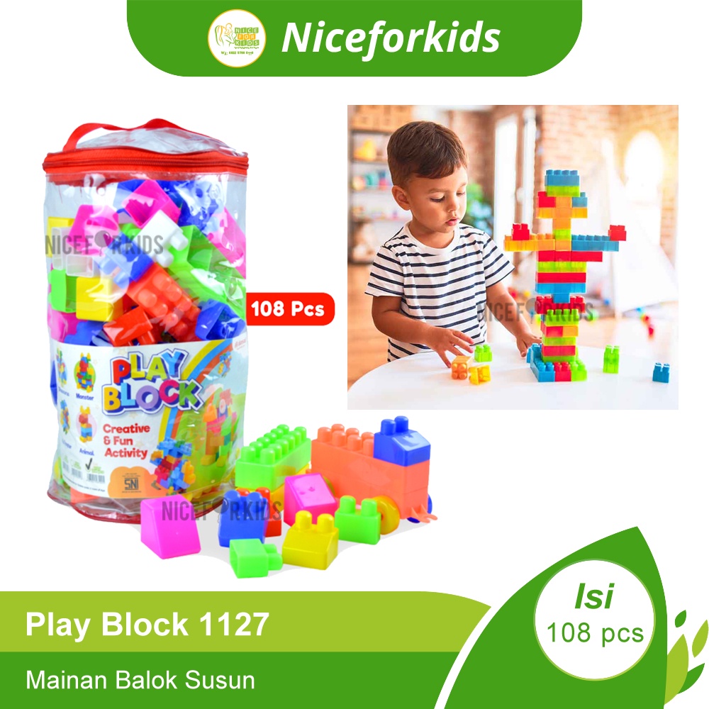 Mainan Balok Anak / Mainan Balok Susun / Play Block 1127 (108 Pcs)