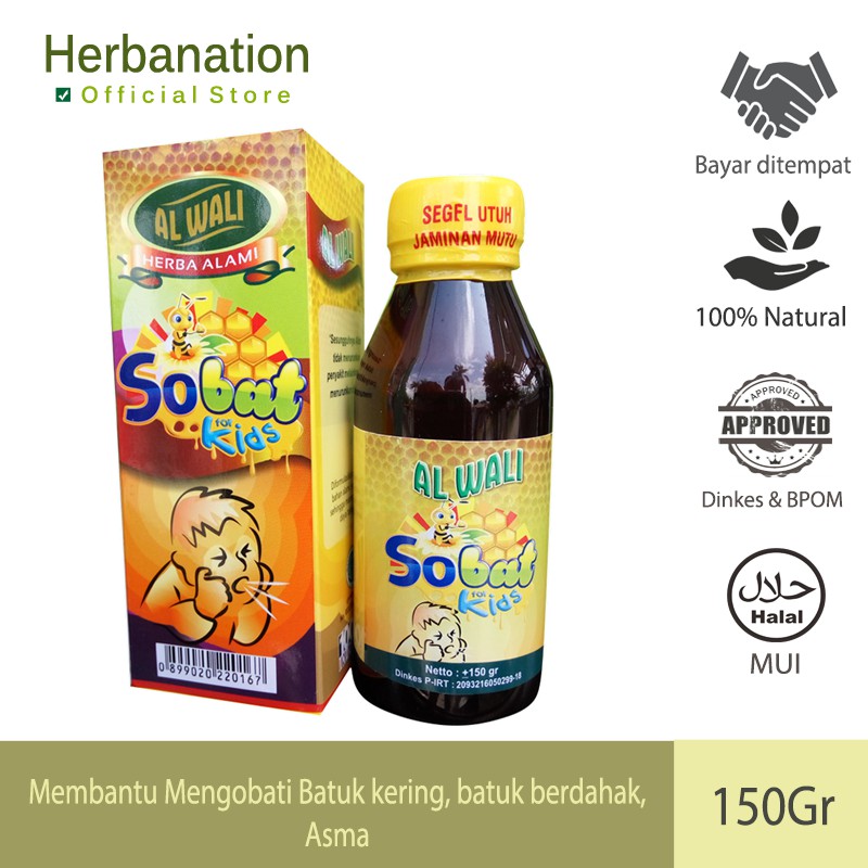 Madu Sobat Kids Madu Batuk Anak Al Wali Herba Alami 150gr - Batuk kering Batuk berdahak Asma