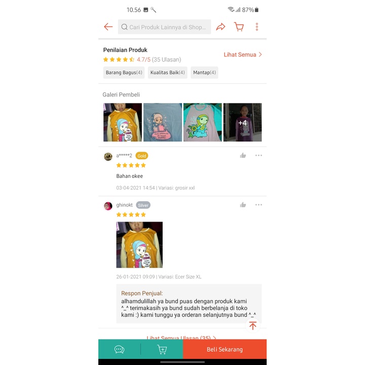 Kaos Anak Muslimah Tangan Panjang 1 sampai 8 tahun-3