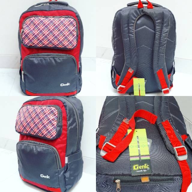 TAS RANSEL WANITA GENIC ORIGINAL TAS ANAK SEKOLAH REMAJA LAPTOP JAS HUJAN PARASUT KADO UNIK