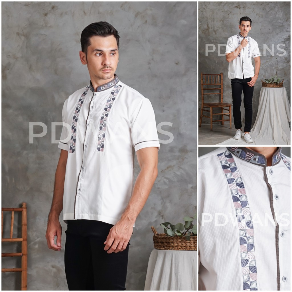 BAJU KOKO Lengan Pendek Putih PDWANS - RD14