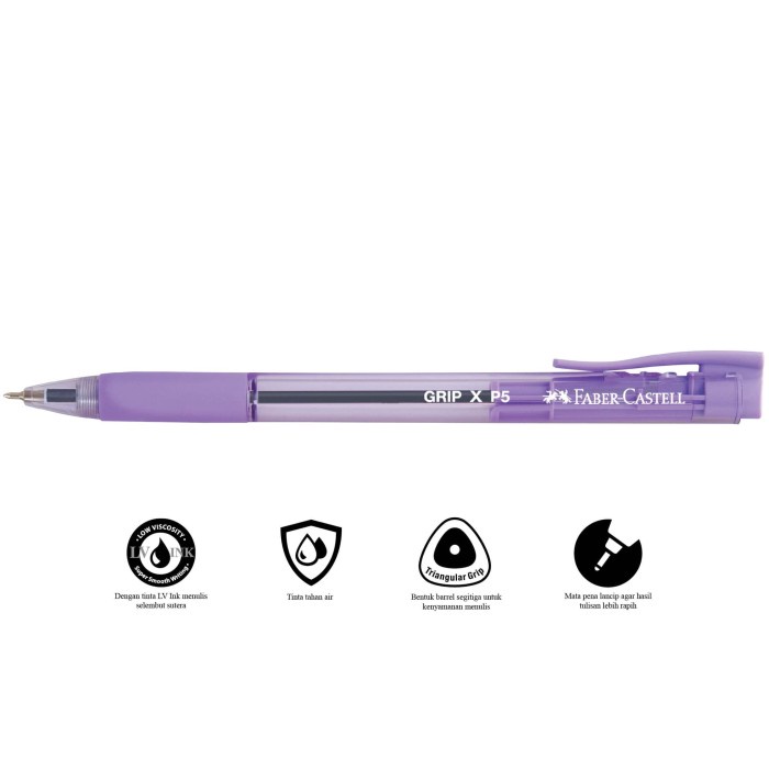 

TULIS-ALAT- BALLPOINT GRIP XP 0.5 MM BARREL VIOLET - BOX ISI 10PCS -ALAT-TULIS.