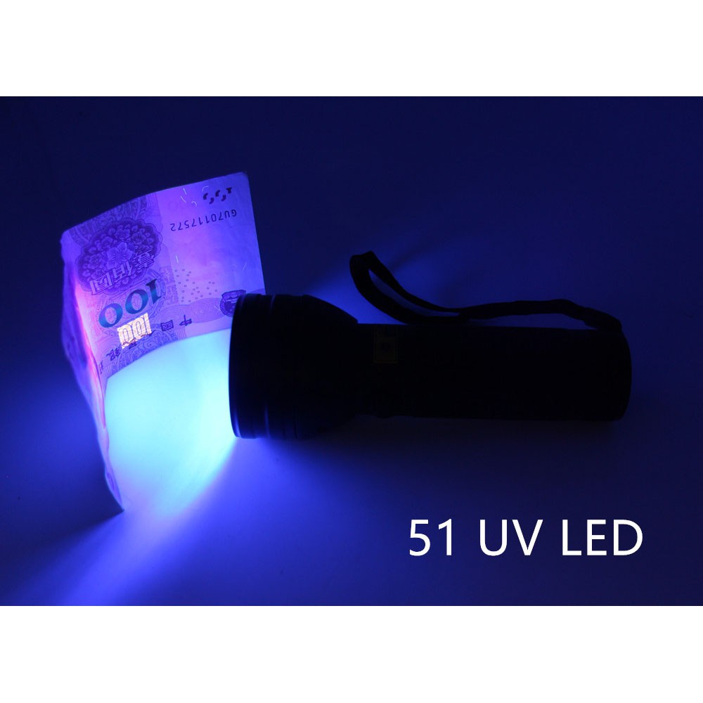 SENTER ULTRAVIOLET UV 400nm 51 LED UV-51 MONEY DETECTOR AA BATERE UV