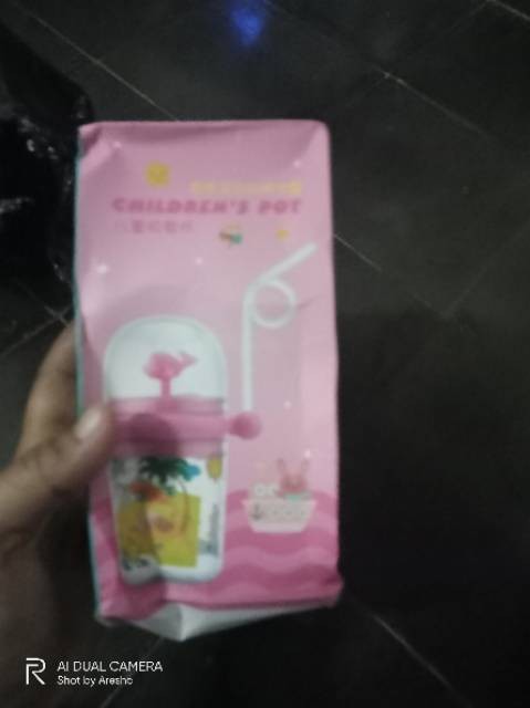 Botol Minum Anak Air Mancur Model Ikan Paus Sedotan 250ml