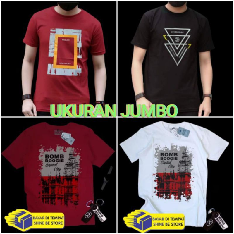 KAOS UKURAN JUMBO PRIA KAOS BOMBOGIE XXL. XXXL. XXXXL