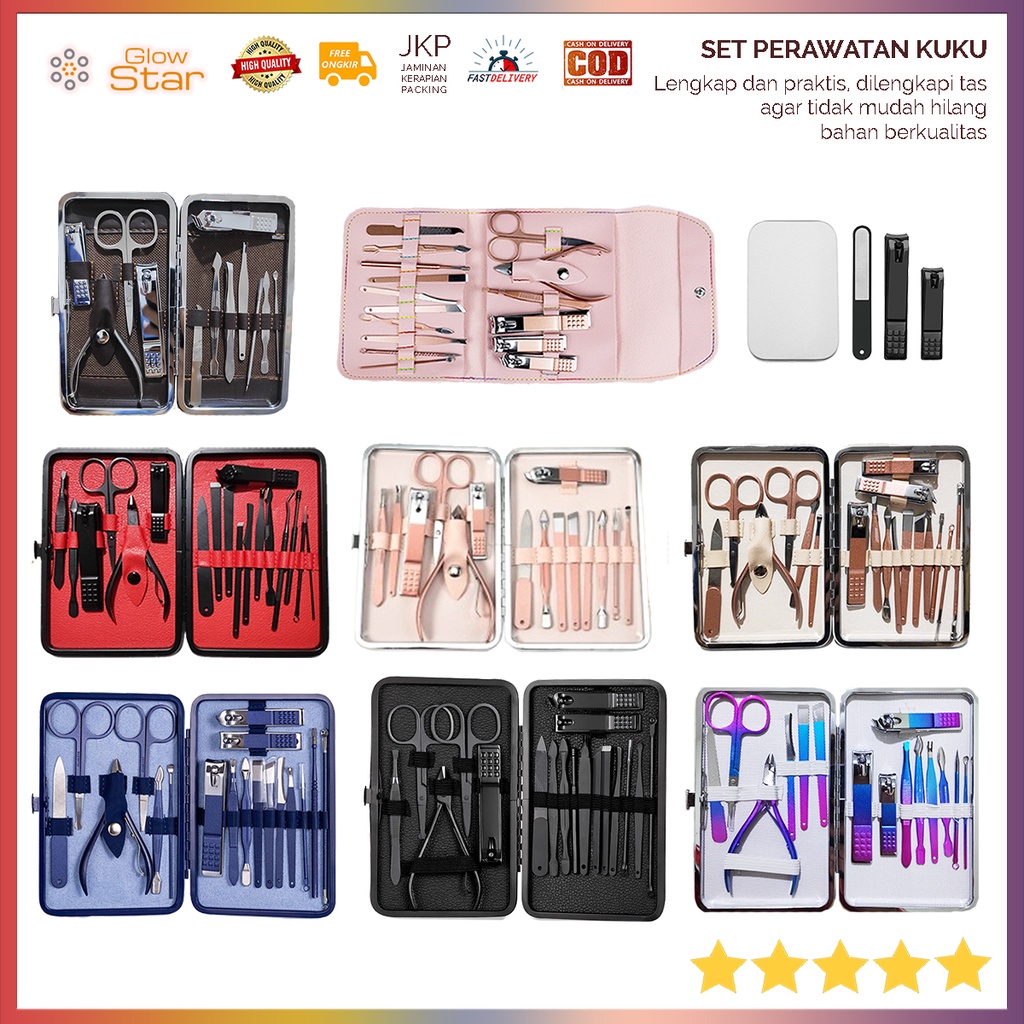 Set Perawatan Kuku Nail Art Manicure Pedicure, Korek pembersih kuping, Set Gunting, Potongan kuku