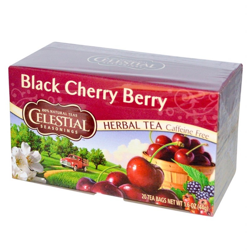 

Celestial Seasonings Herbal Tea, Black Cherry Berry, Caffeine Free, 20 Tea Bags, 1.6 oz (44 g)