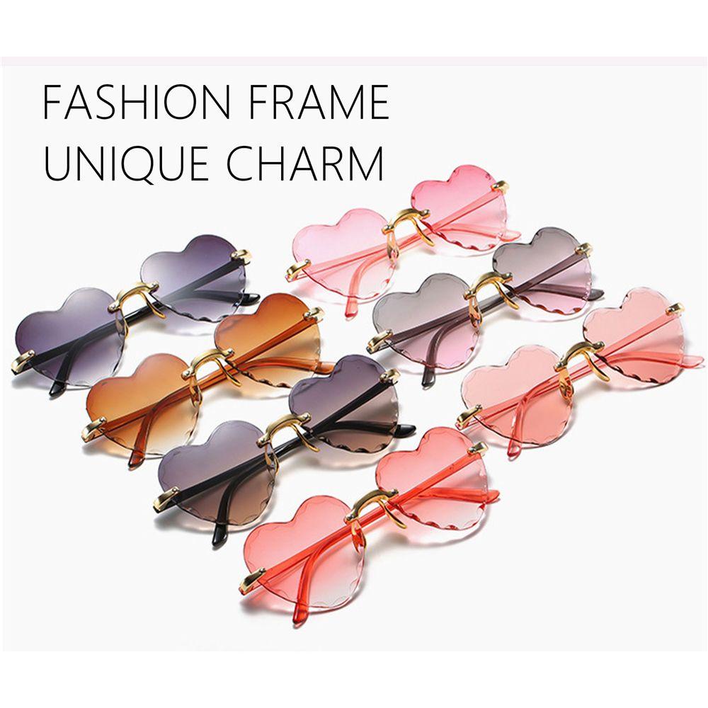 Lily Heart Sunglasses Cosplay Rimless Eyewear Love Heart Sunglasses