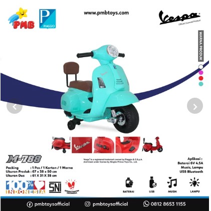 Motor Aki PMB M788 Vespa Motor Mainan Anak Vespa