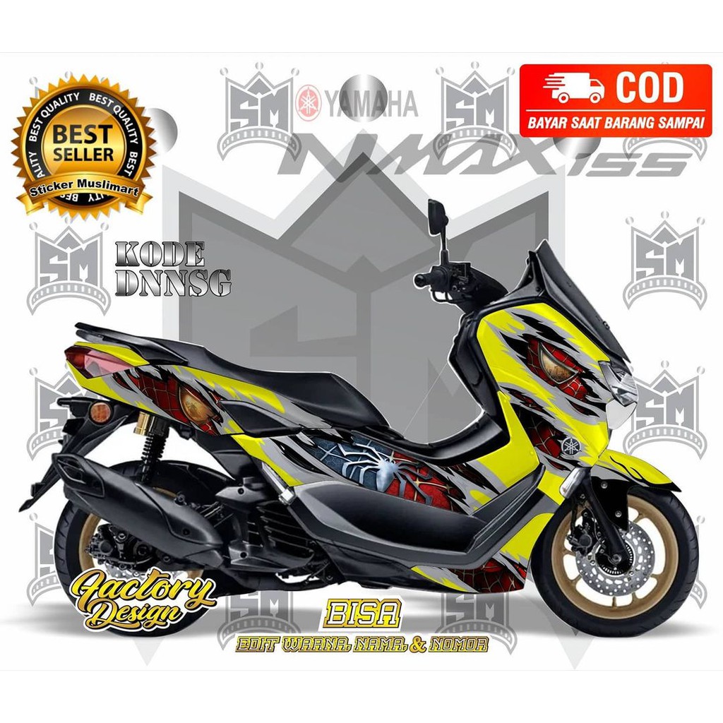 Sticker decal full body Yamaha Nmax Spiderman Kuning
