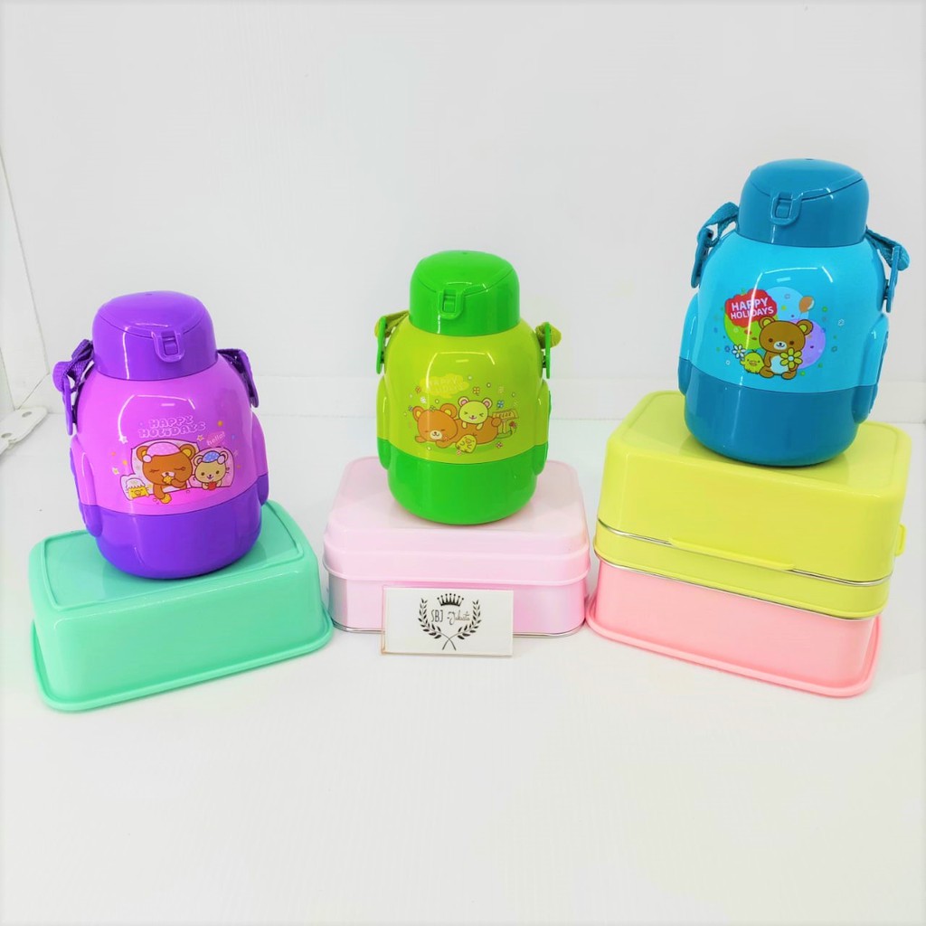 BOTOL MINUM ANAK 650 ml RILLAKUMA BULAT BPA FREE DENGAN TALI