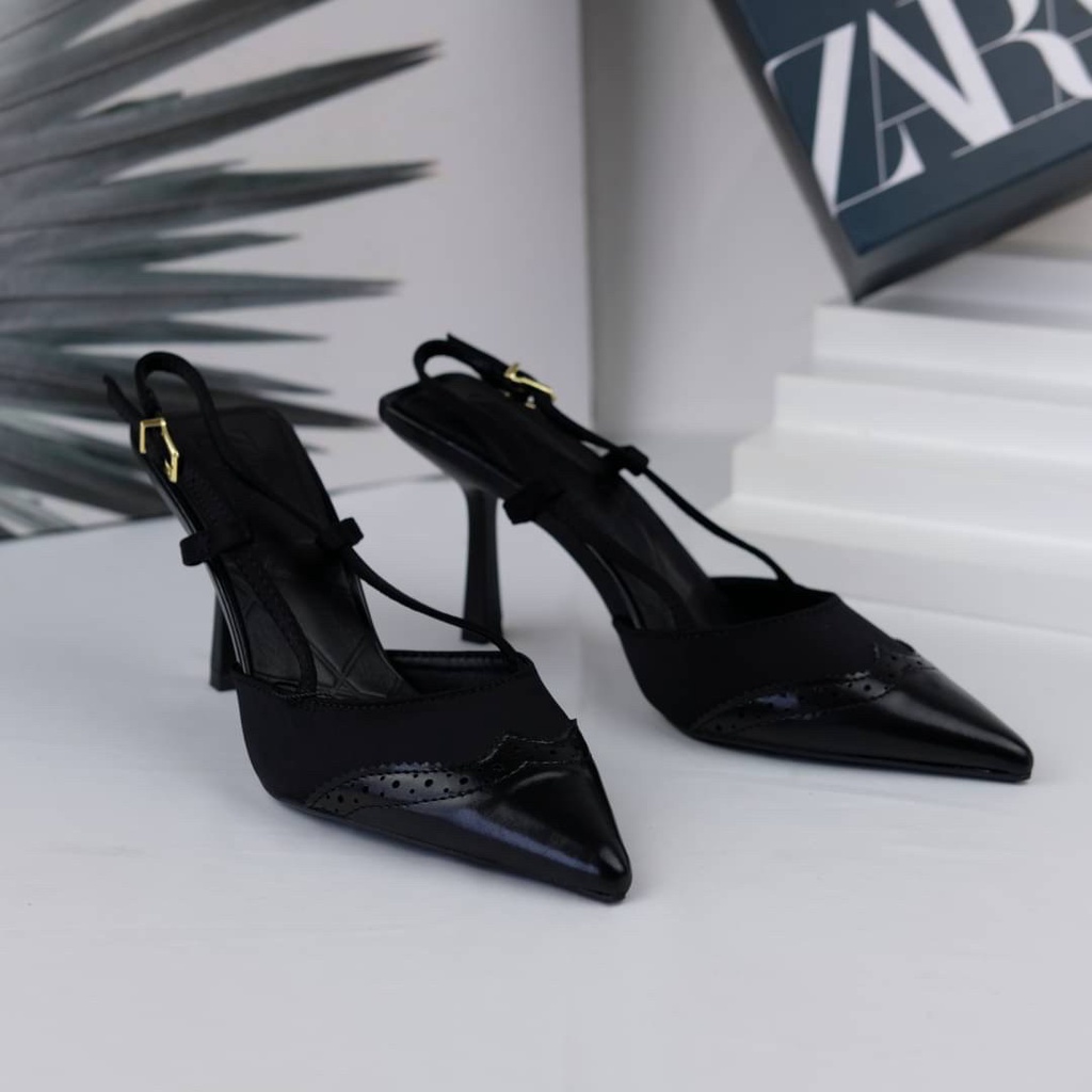 [7.7 Boombastis Sale⚡] - SEPATU WANITA SLINGBACK HIGH HEELS ZS444 SHOES PREMIUM IMPORT