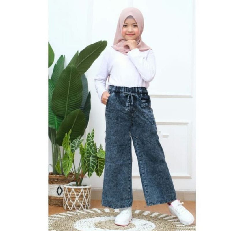 Celana Kulot Jeans Anak Chery / Celana Kulot Perempuan /Celana Jeans Anak