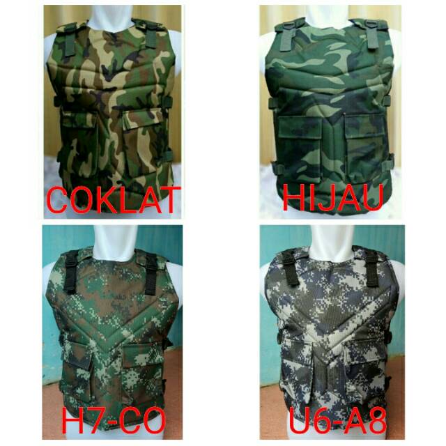 Rompi Motor / Pelindung Dada / Body Protector Bikers ARMY Loreng Tentara