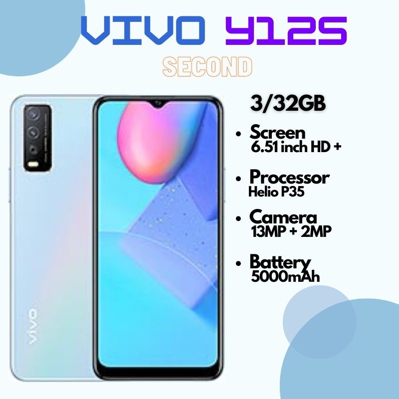 VIVO Y12s Second 3/32GB Glacier Blue, Mulus, Like New