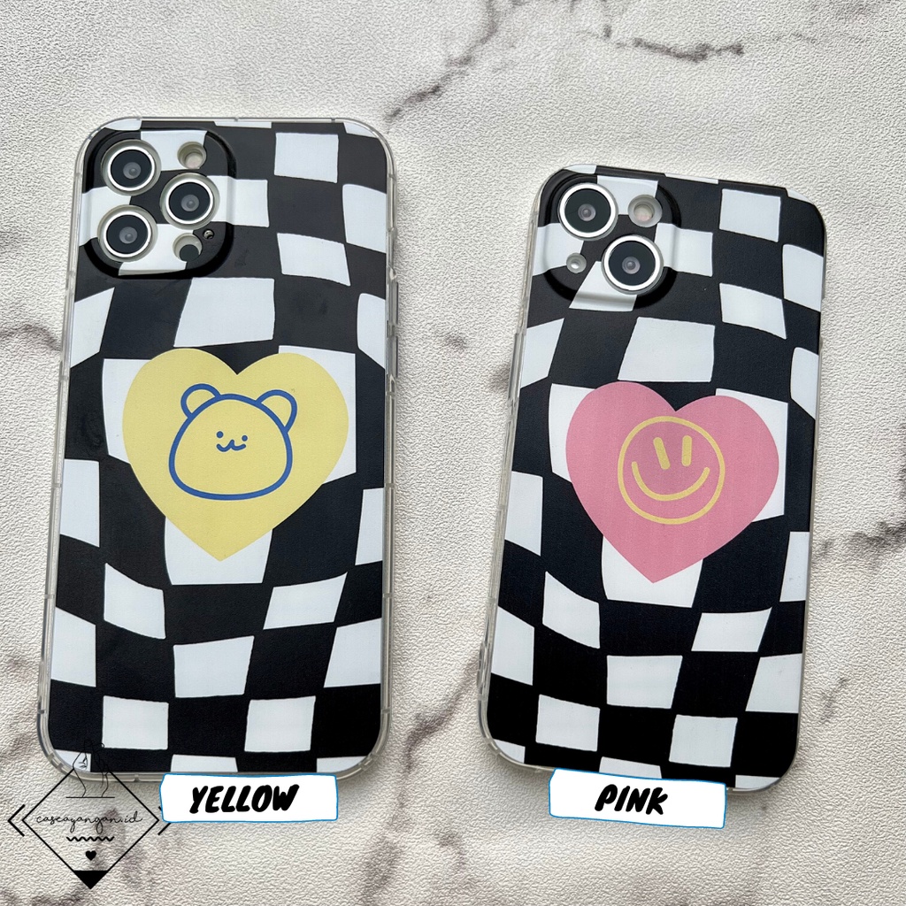 Checkered Catur Case For Iphone 6 6s 7 8 SE 2020 PLUS X XS XR 11 12 13 PRO MAX Softcase Checker Soft