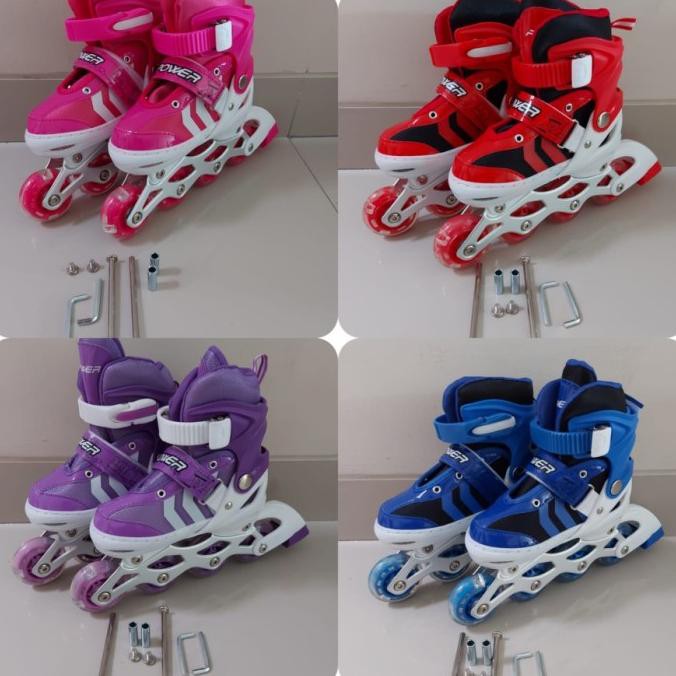 sepatu roda power anak skate inline anak laki- laki roda bajaj cewek