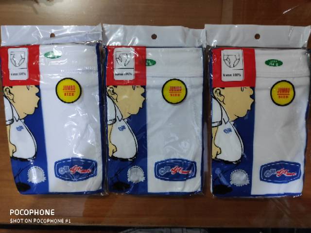 CELANA DALAM GT MAN UKURAN JUMBO , CD GT MAN JUMBO PUTIH / CD PRIA JUMBO,  PASTI ORI, PASTI READY