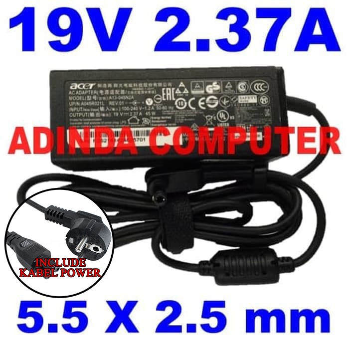 Adaptor Charger Acer 19V 2.37A 5.5 x 2.5 MM