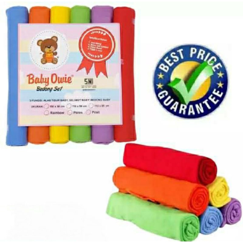 Bedong Kaos Polos Isi 6pcs Rainbow Pastel Bedong Bayi Baby Swaddle