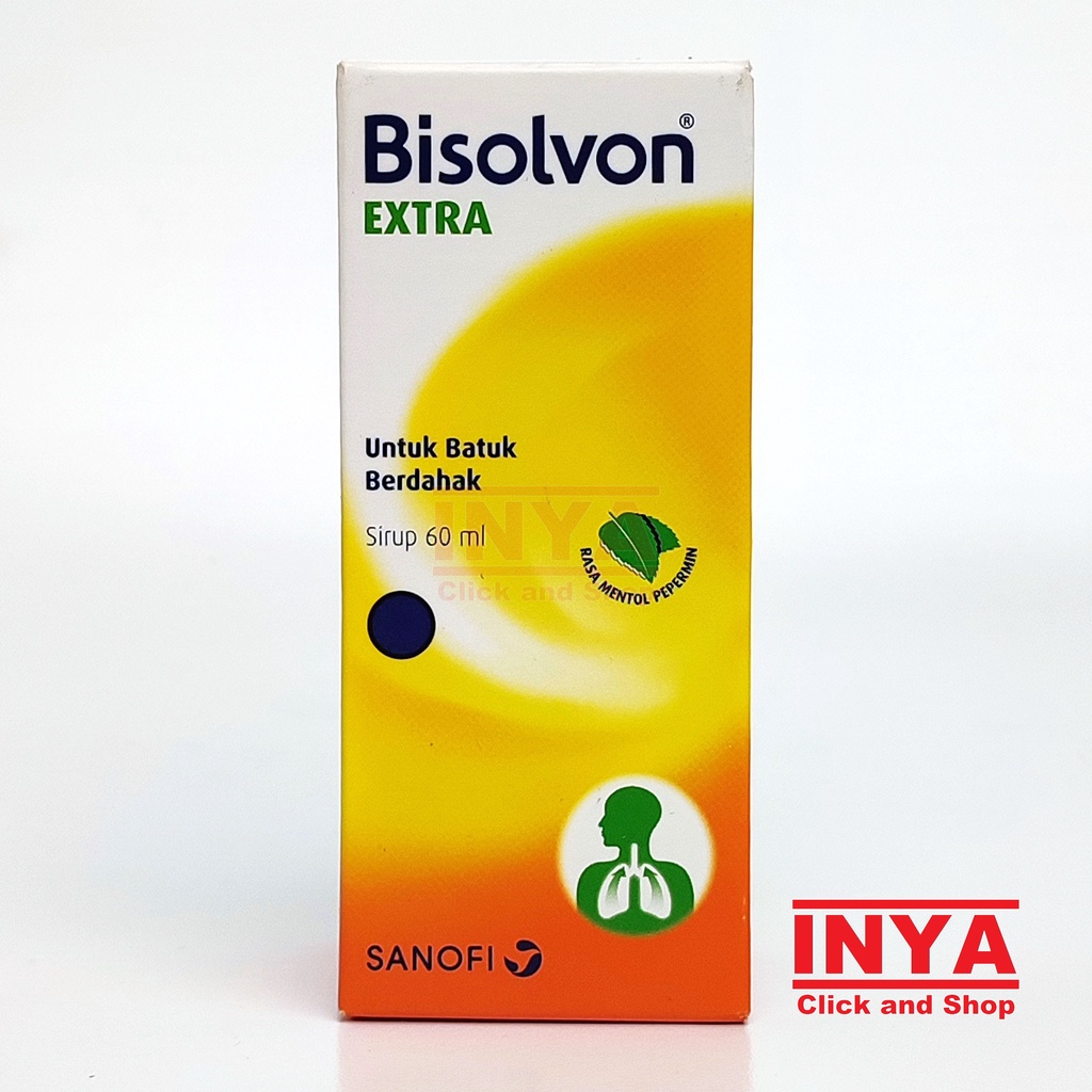 BISOLVON EXTRA BATUK BERDAHAK RASA MENTHOL PEPERMINT 60ml - Obat Batuk