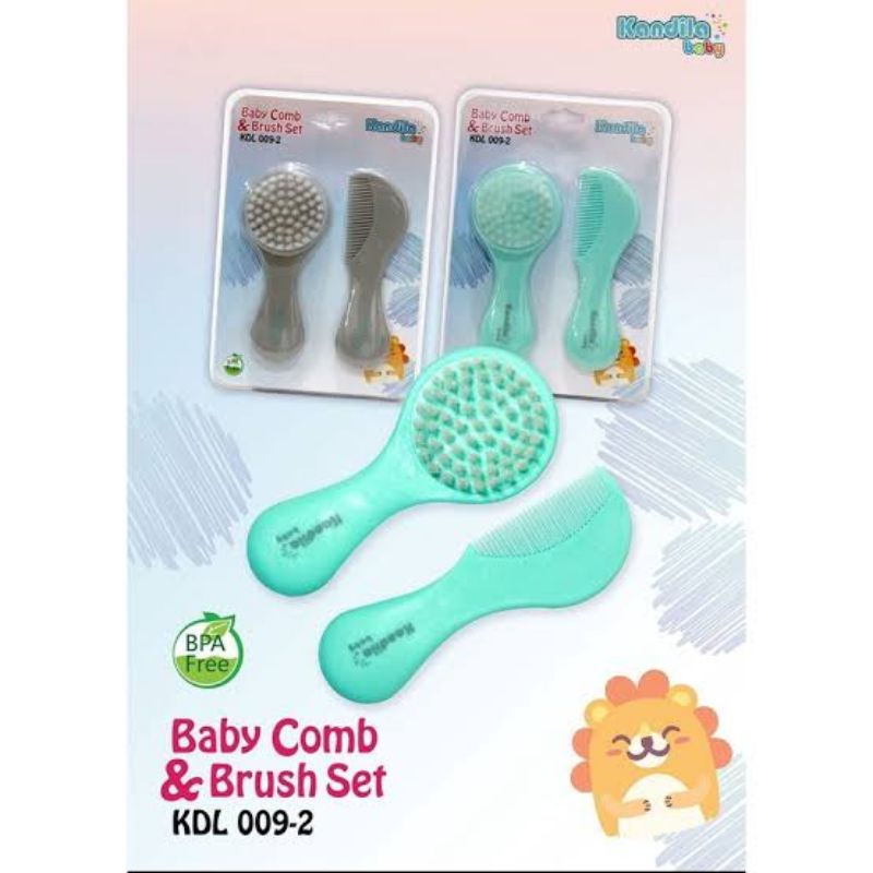 Kandila Baby Comb &amp; Brush Set KDL099 KDL009-2 - Kandila Sisir Bulu Lembut &amp; Sisir Bayi - Sisir Grigi