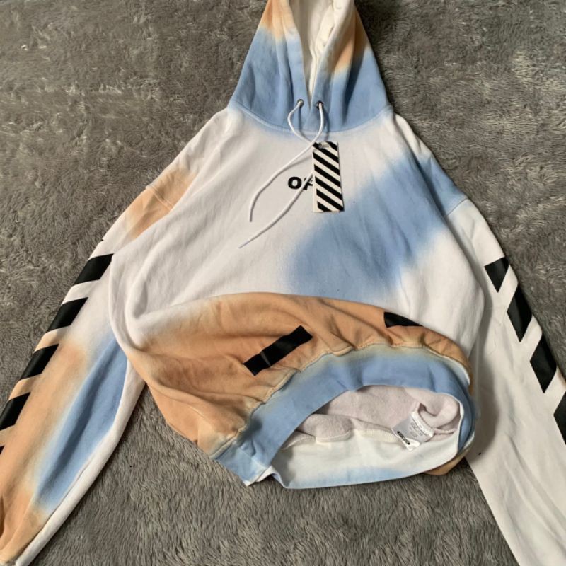 Sweater Hoodie Off White Tie Dye Fulltag &amp;, Lebel