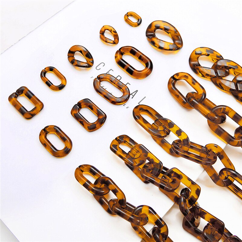 10 pcs/pack Fashion Acrylic Leopard DIY Beads untuk Membuat Perhiasan Konektor Link Rantai Pemegang Kerajinan Aksesoris