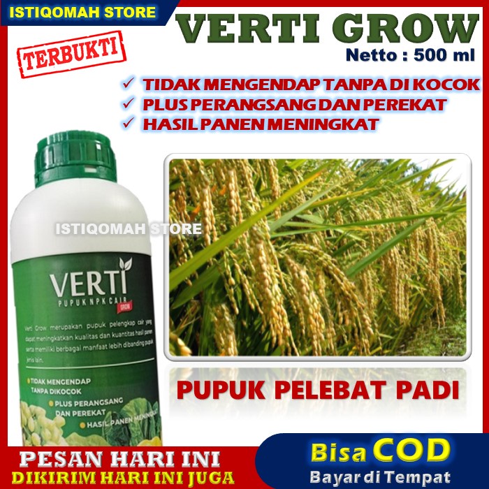 VERTI GROW 500ml Pupuk Cair Obat Penyubur Buah Padi - Obat Perangsang Buah Tanaman Padi - Obat Mempe