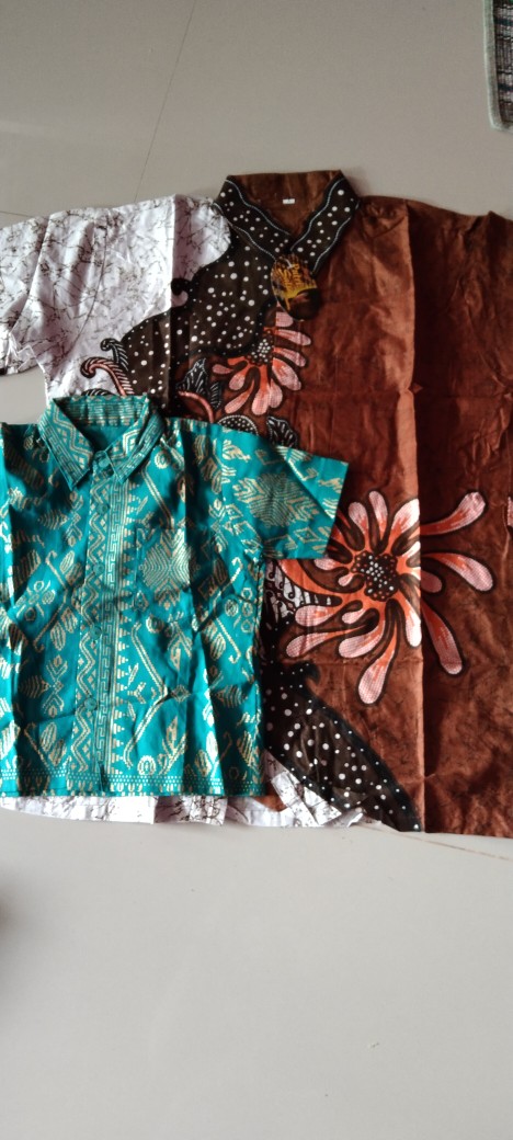 Kemeja Batik Kombinasi Sekar Jagad Merah