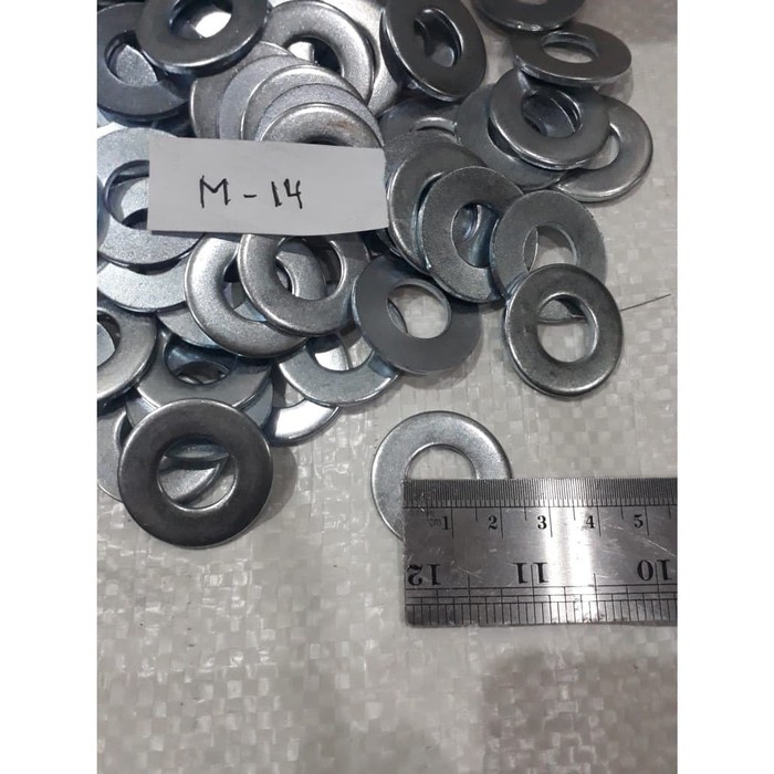 RING PLAT PUTIH M14 - PER PCS