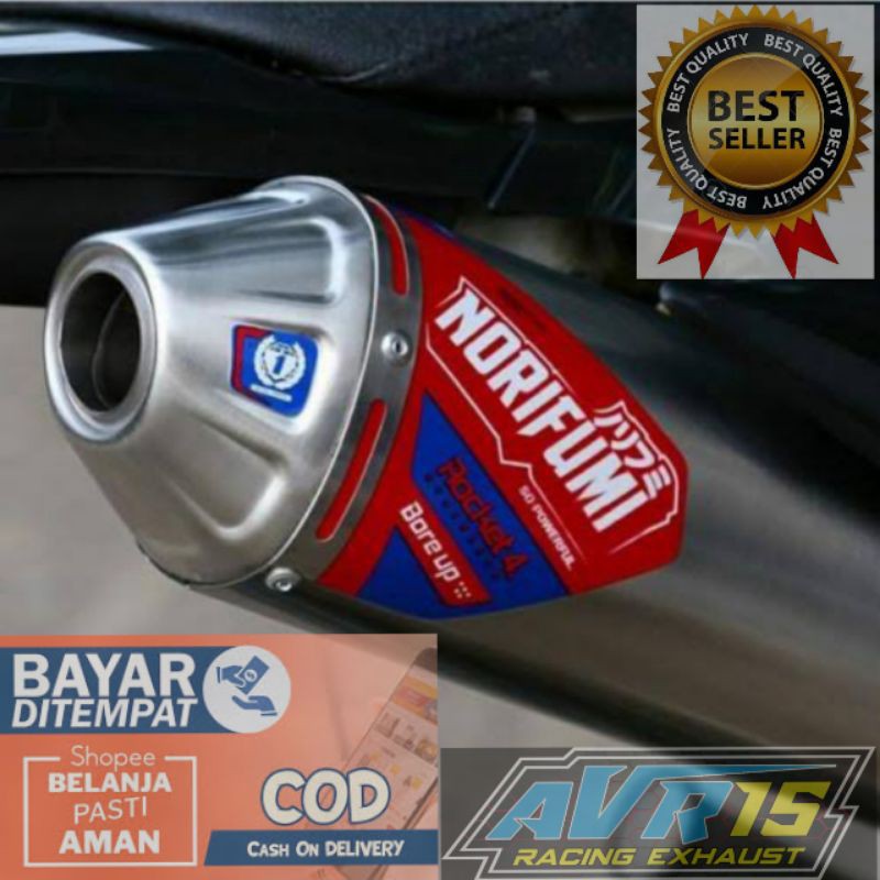 KNALPOT CRF NORIFUMI ROCKET4 STENLIS PNP (MESIN STANDARD)KLX D-TRACKER WR155-2