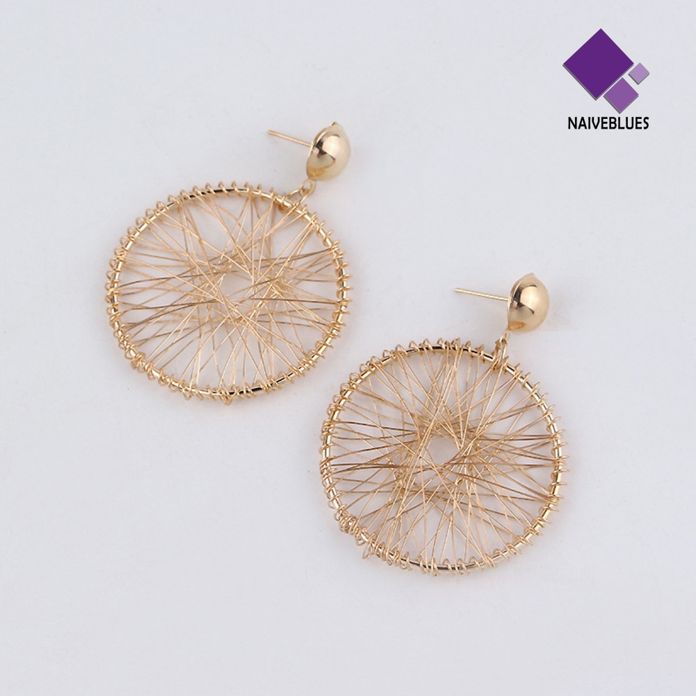 Anting Juntai Bentuk Lingkaran Geometris Untuk Wanita