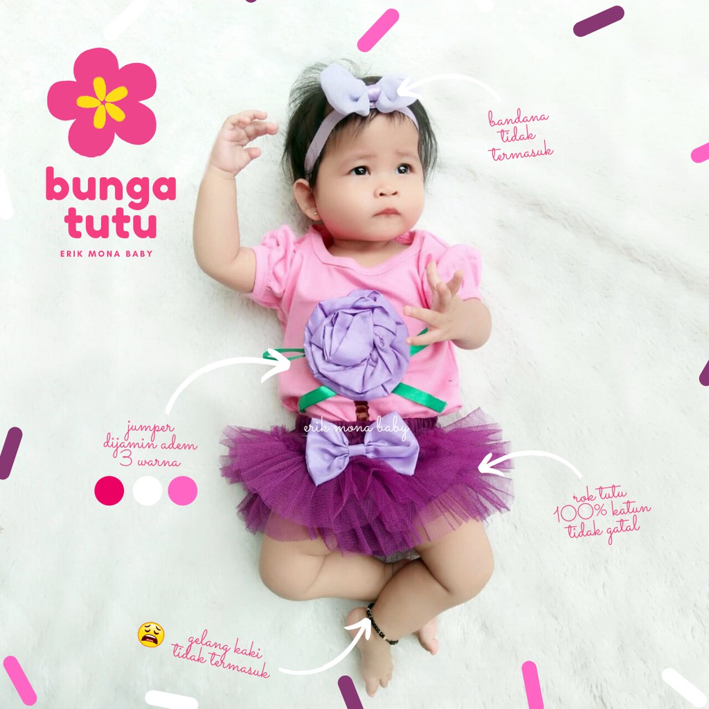 🟢baju bayi jumper bayi 🟢 set model bunga tutu include rok tutu🟢