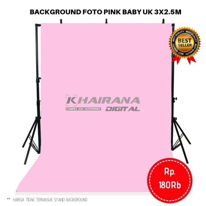 Carre_ Kain Background Backdrop Studio Foto 3Mx2.5M - Pink Polos Baby -