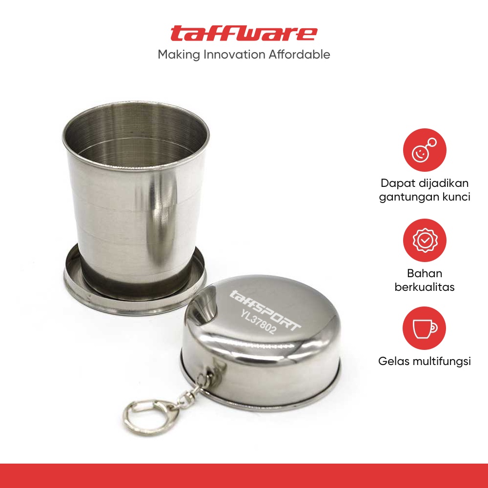 TaffSPORT Gantungan Kunci Gelas Lipat Camping Folded Cup