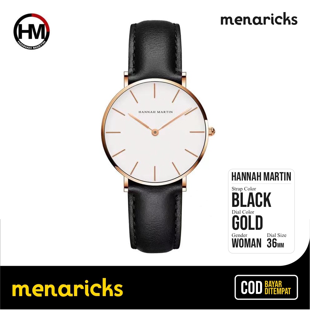 JAM TANGAN WANITA KULIT WOMAN LEATHER WATCH HANNAH MARTIN ORIGINAL