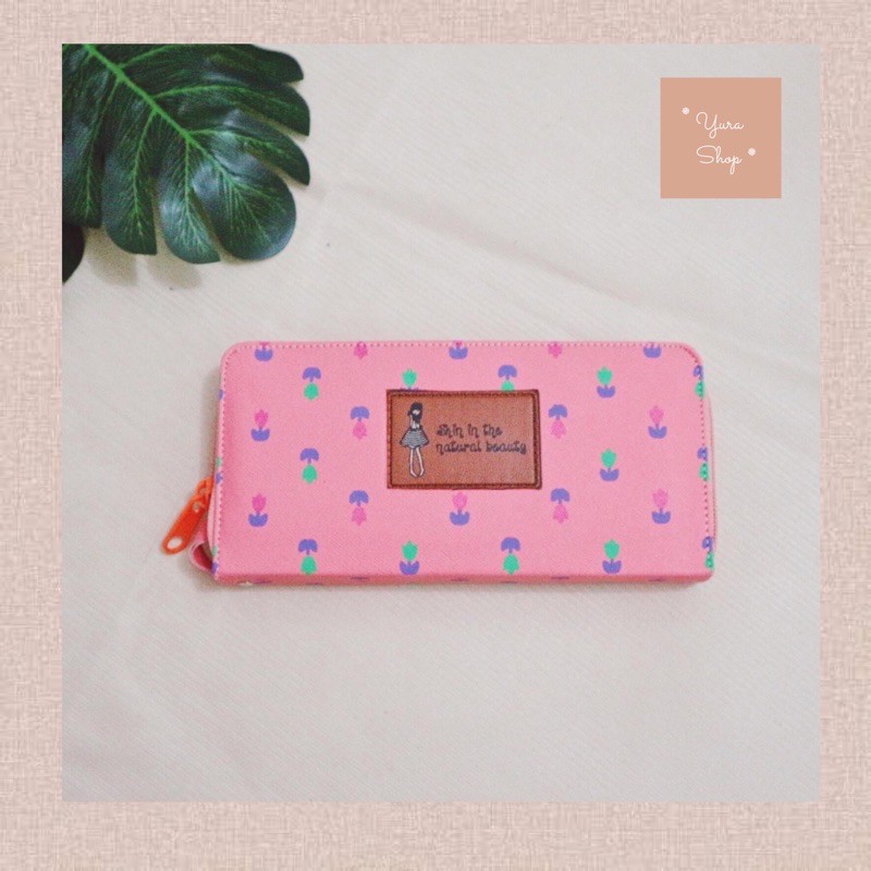 Dompet Panjang Motif Tulip Korea | Shin In The Natural Beauty Wallet | Yurashop