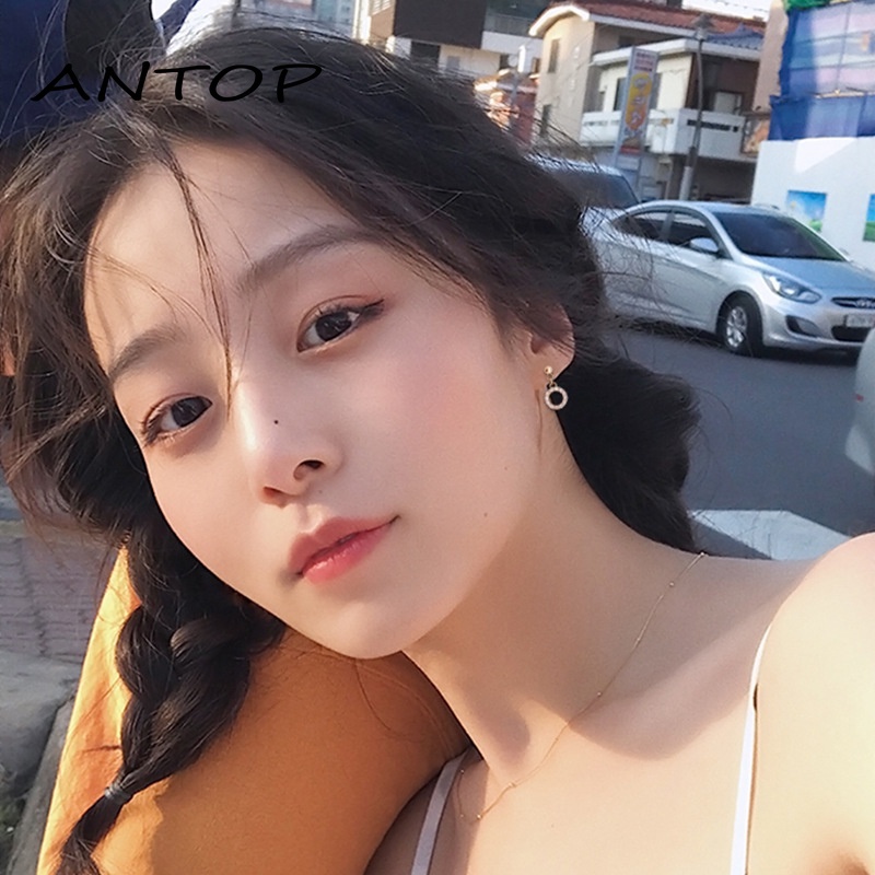 Mini Zircon Hoop Earrings Piercing Cartilage Earring Stud Wanita Perhiasan Fashion Aksesoris ANTOP