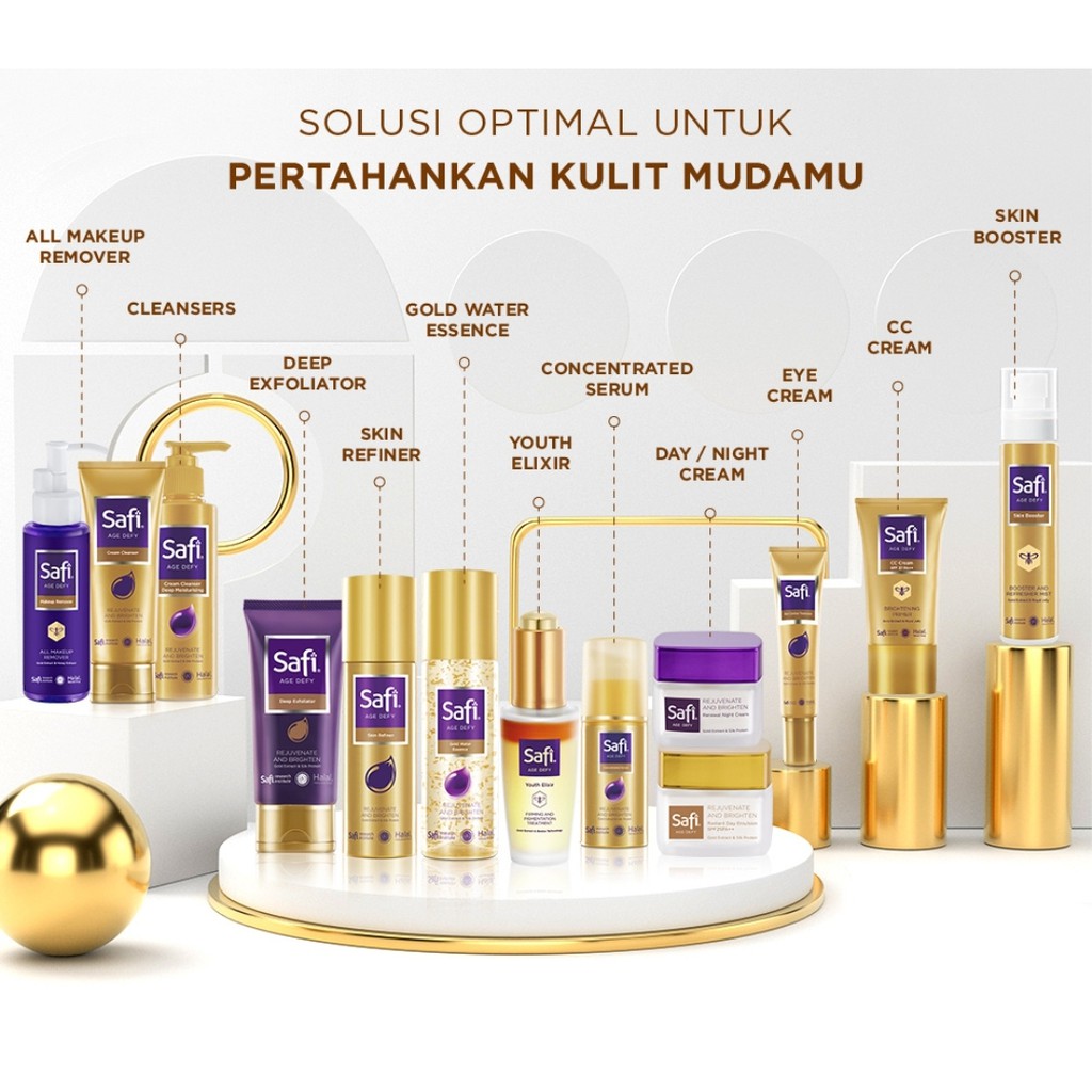 CUCI GUDANG SAFI Age Defy Gold Water Essence Day Night Cream cleanser serum refiner makeup remover CC Booster