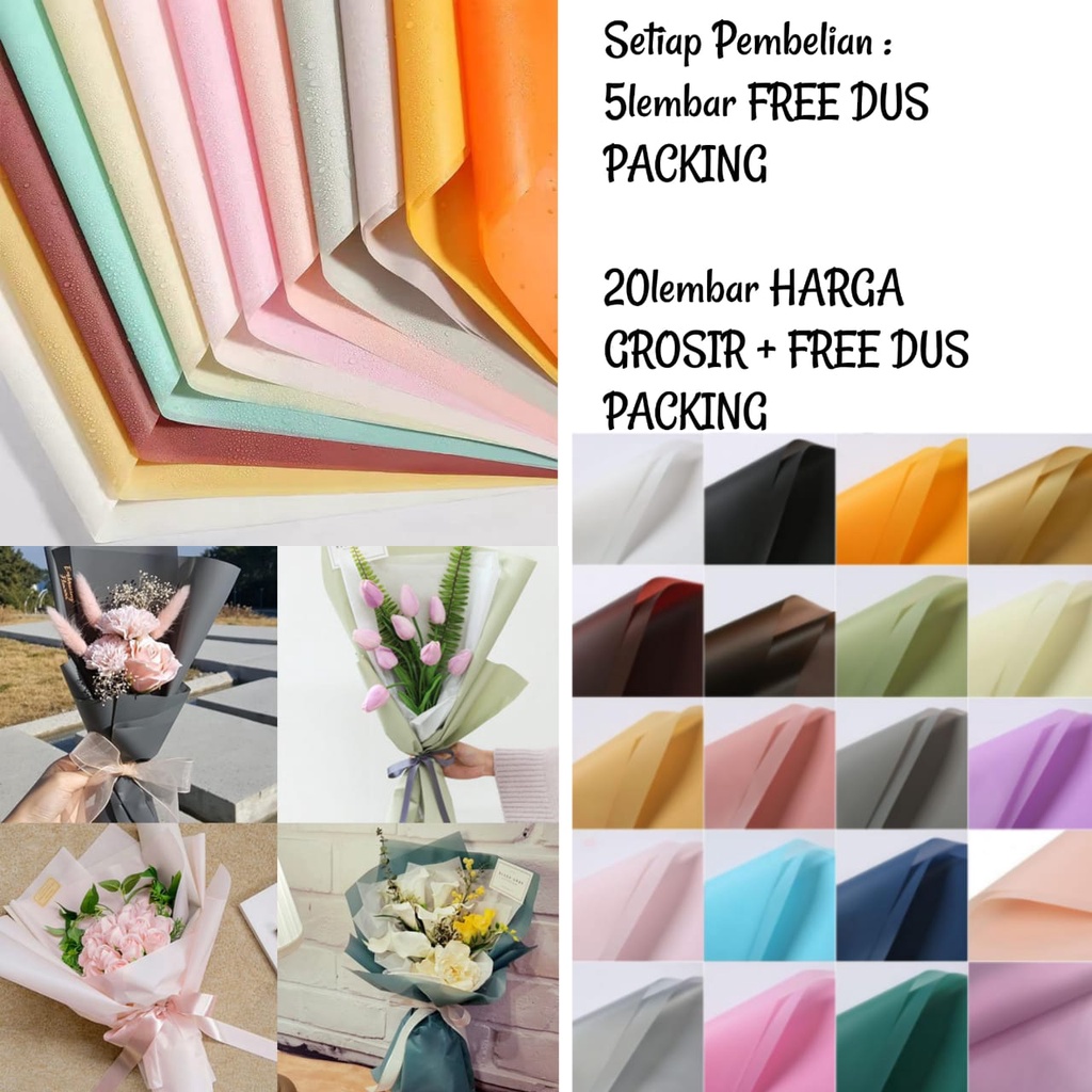 

UM111 5Lembar-Kertas Bunga Buket Warna Polos/Kertas Buket Bunga Florist Cellophane