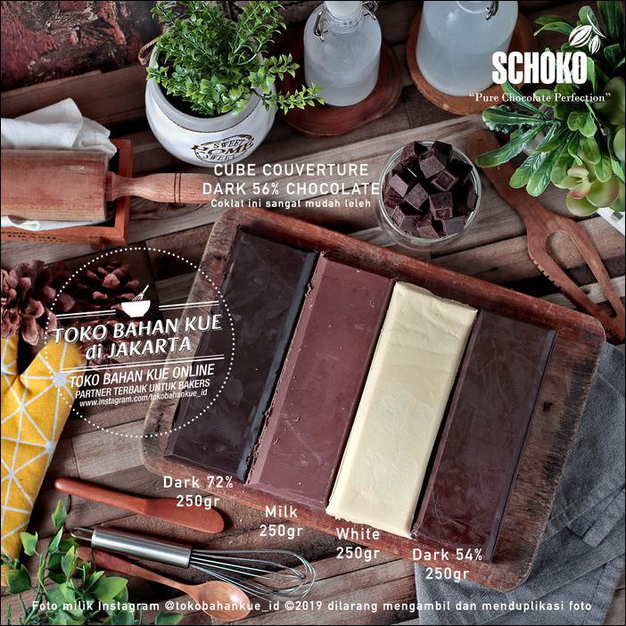 

SCHOKO COUVERTURE DARK 56% 1KG CHOCOLATE COKELAT BAKING COKLAT COCOA