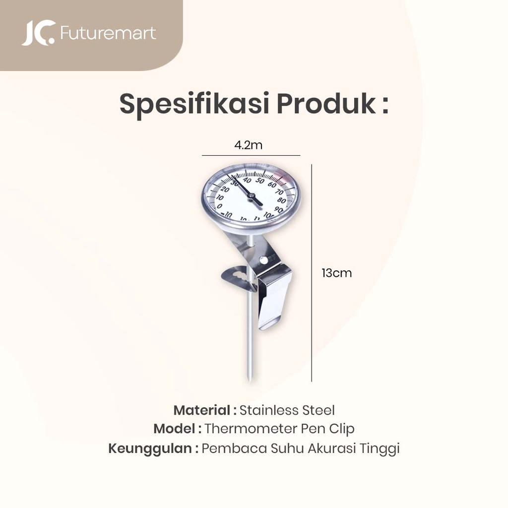 COFFEE THERMOMETER ANALOG WITH CLIP | TERMOMETER KOPI - KN-3301