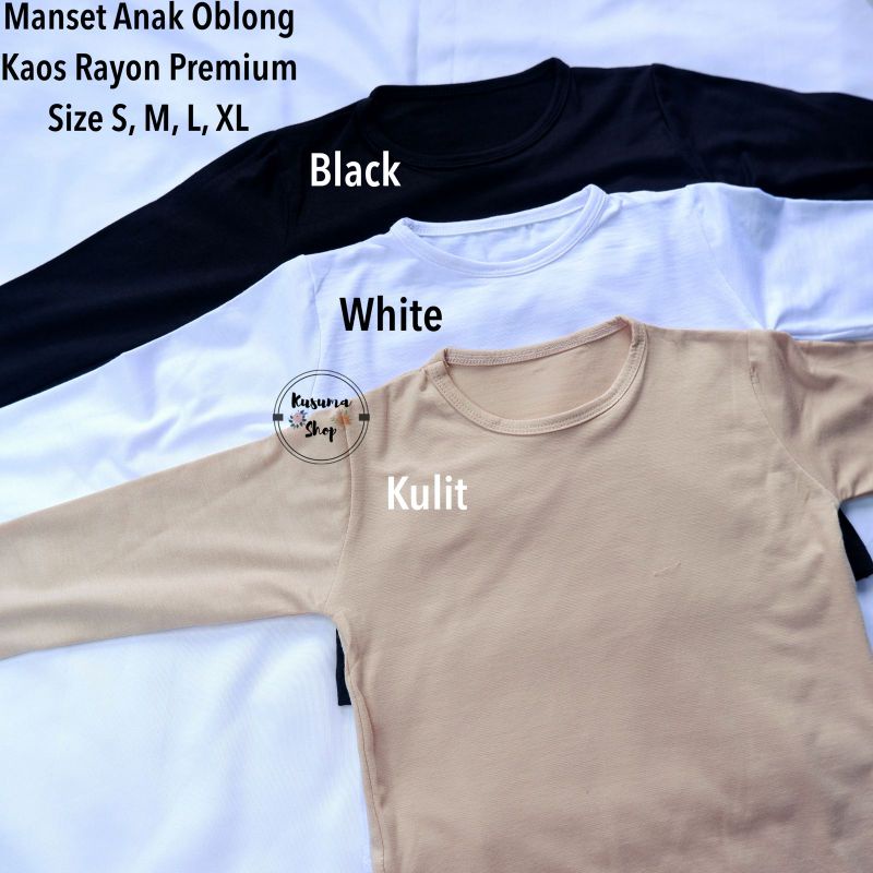 Manset kaos anak umur 1-3 tahun (size S) model Krah bulat bahan  rayon premium